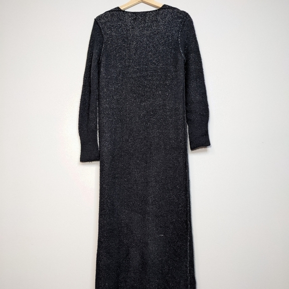 Zara Knit Wool Blend Long Maxi Cardigan Twisted Visible Seam with Zipper Size S - Picture 12 of 16